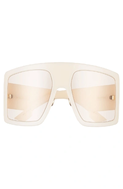 Shop Dior Solight1s 60mm Shield Sunglasses In Ivory/ Peach