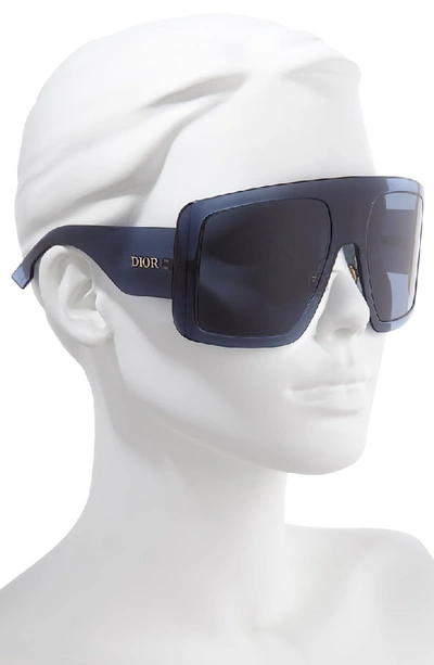 Shop Dior Solight1s 60mm Shield Sunglasses In Blue/ Blue