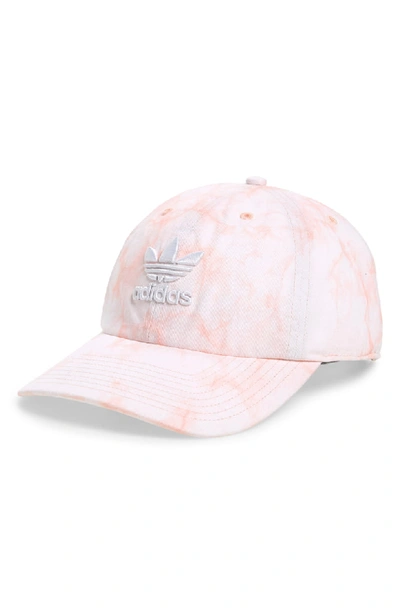 Shop Adidas Originals Originals Relaxed Tie Dye Baseball Hat - Pink In Dust Pink/ White