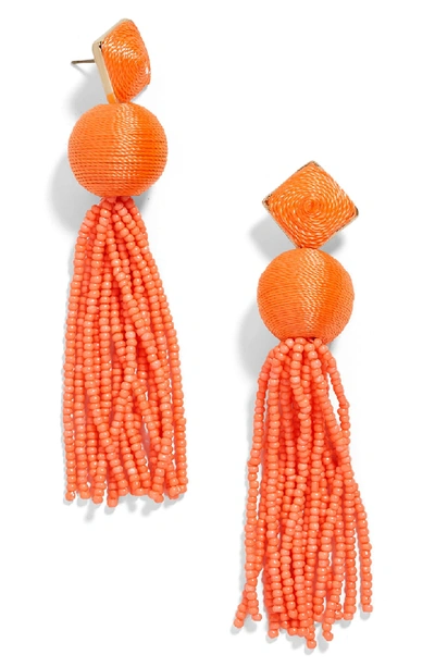 Shop Baublebar Azura Beaded Tassel Earrings In Coral