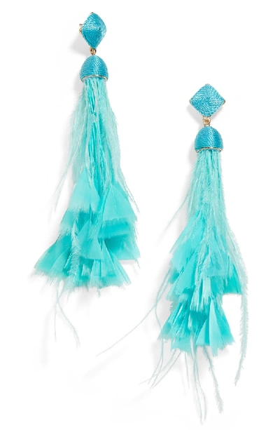 Shop Baublebar Sesilia Feather Drop Earrings In Turquoise