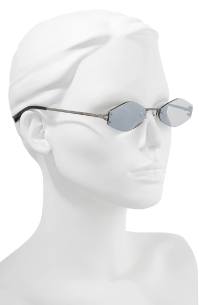 Shop Kendall + Kylie 51mm Rimless Geometric Sunglasses - Gun/ Smoke Flash