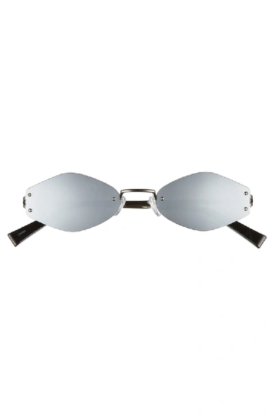 Shop Kendall + Kylie 51mm Rimless Geometric Sunglasses - Gun/ Smoke Flash