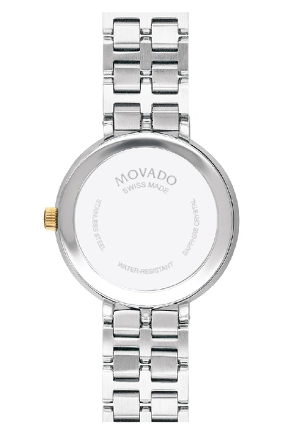Shop Movado Kora Bracelet Watch, 28mm In Gold/ White Mop/ Silver