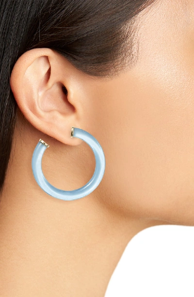 Shop Argento Vivo Lucite Hoop Earrings In Blue