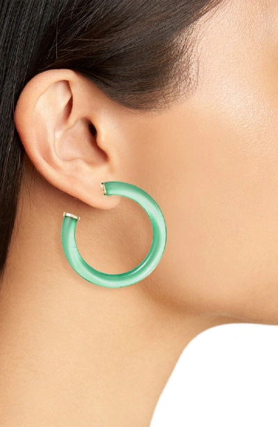 Shop Argento Vivo Lucite Hoop Earrings In Green