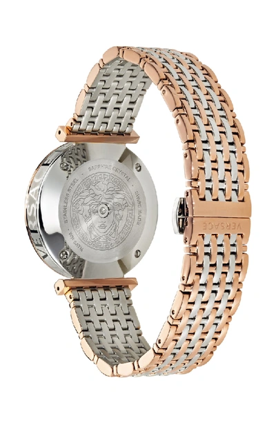 Shop Versace V Twist Bracelet Watch, 36mm In Rose Gold/ Silver/ Rose Gold