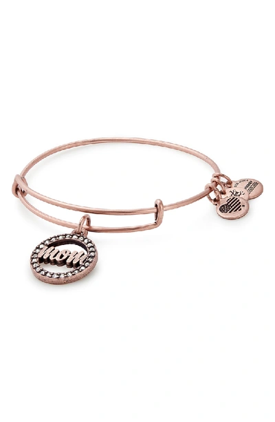Shop Alex And Ani Mom Adjustable Wire Bracelet In Rose Gold