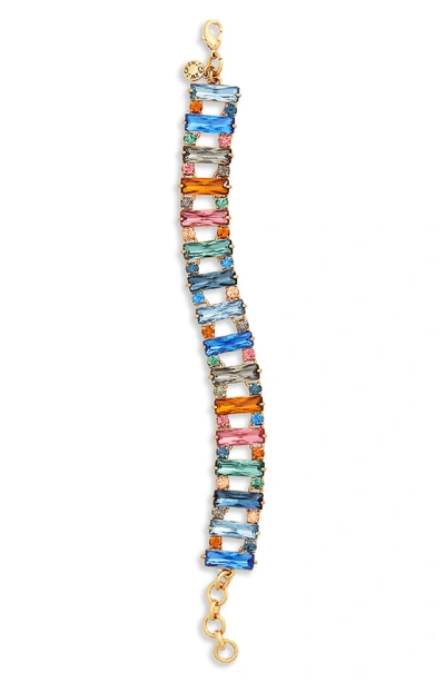 Shop Jcrew Crystal Baguette Bracelet In Blue/ Multi