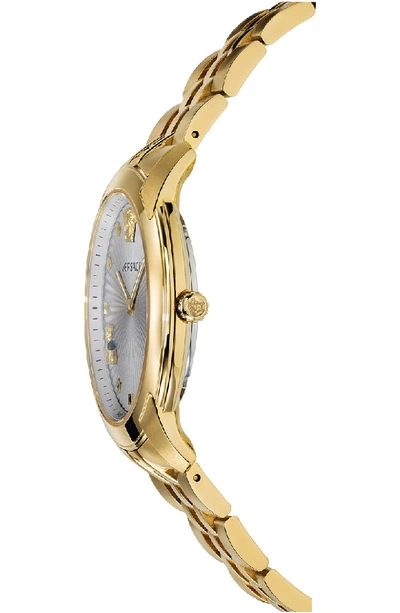 Shop Versace Audrey V Bracelet Watch, 38mm In Gold/ Grey Sunray/ Gold