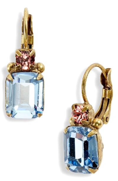 Shop Sorrelli Bohemian Bright Emerald Cut Crystal Drop Earrings In Bright Multi