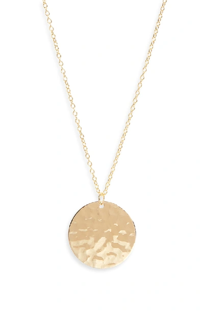 Shop Argento Vivo Hammered Pendant Necklace In Gold