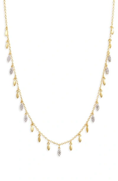 Shop Freida Rothman Fleur Bloom Empire Shaker Necklace In Gold/ White
