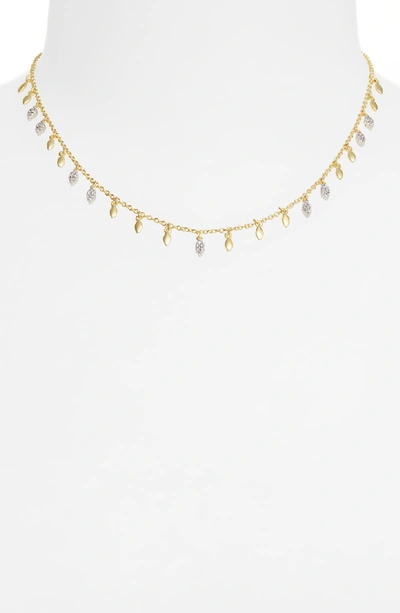 Shop Freida Rothman Fleur Bloom Empire Shaker Necklace In Gold/ White
