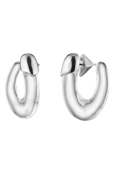 Shop Alexis Bittar Liquid Cap Hoop Earrings In Clear