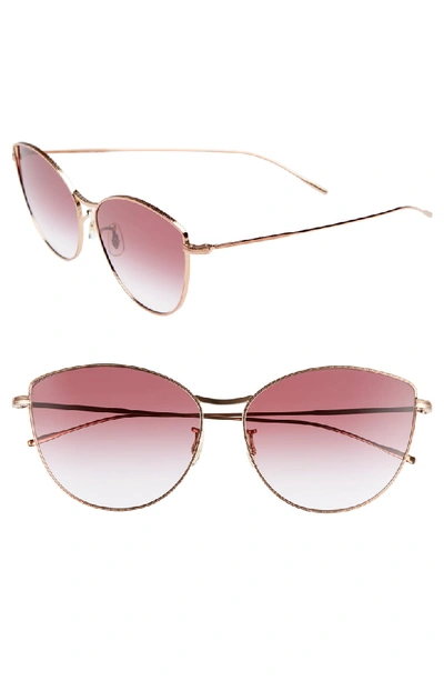 Shop Oliver Peoples Rayette 60mm Cat Eye Sunglasses In Soft Rose Gold