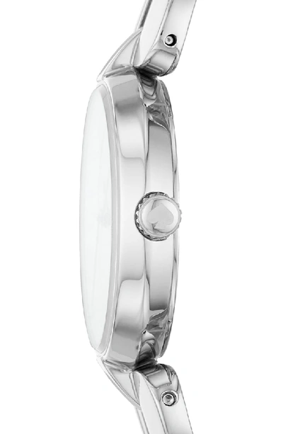 Shop Kate Spade Annadale Bracelet Watch, 30mm In Silver/ White/ Silver