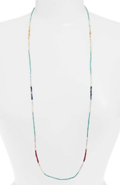 Shop Armenta New World Sapphire & Turquoise Beaded Long Necklace In Silver/ Sapphire/ Turquoise