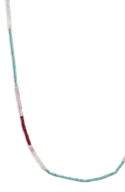 Shop Armenta New World Sapphire & Turquoise Beaded Long Necklace In Silver/ Sapphire/ Turquoise