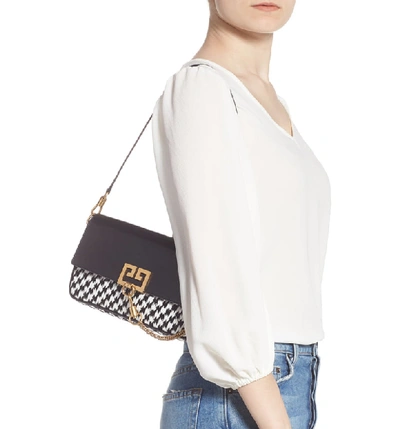 Shop Givenchy Small Charm Shoulder Bag In Black/ White