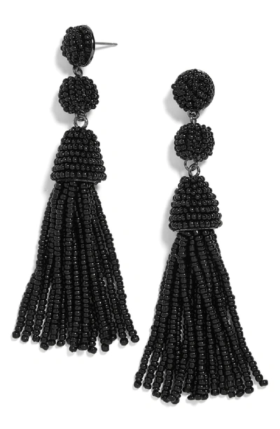 Shop Baublebar Granita Beaded Tassel Earrings In Black/ Hematite