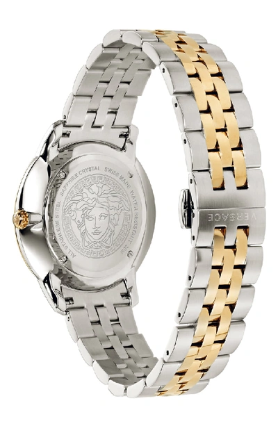 Shop Versace Audrey V Bracelet Watch, 38mm In Silver/ Gold