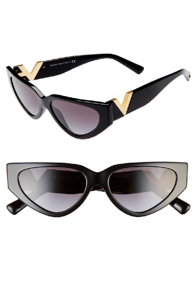 Shop Valentino Vlogo 54mm Cat Eye Sunglasses In Black