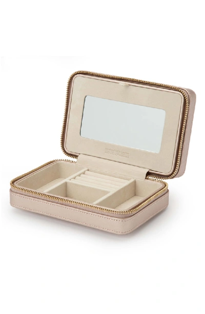 Shop Wolf Palermo Zip Jewelry Case - Metallic In Rose Gold