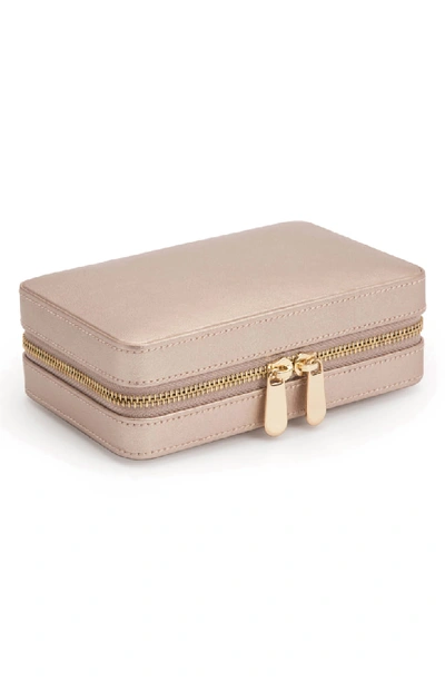 Shop Wolf Palermo Zip Jewelry Case - Metallic In Rose Gold