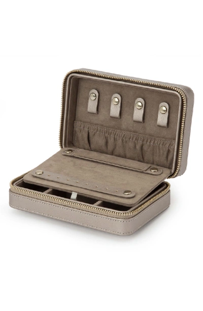 Shop Wolf Palermo Zip Jewelry Case - Grey In Pewter