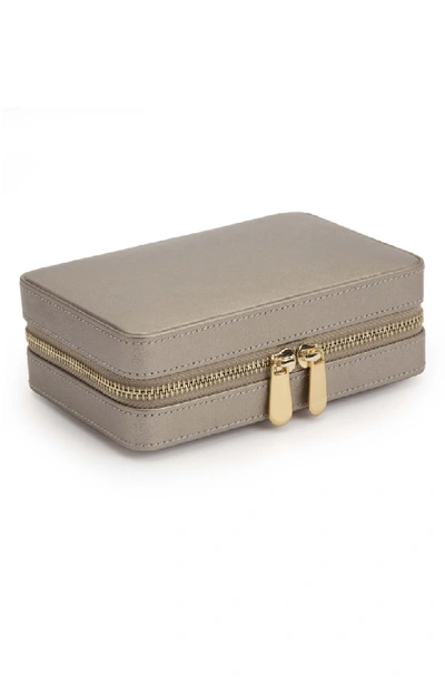 Shop Wolf Palermo Zip Jewelry Case - Grey In Pewter