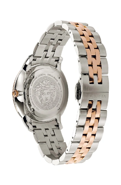 Shop Versace Urban Bracelet Watch, 42mm In Silver/ Green Sunray/rose Gold