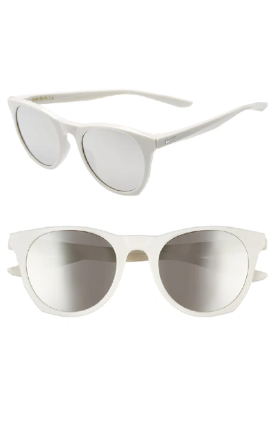 Shop Nike Essential Horizon 51mm Mirror Sunglasses - Light Bone Grey/ Grey