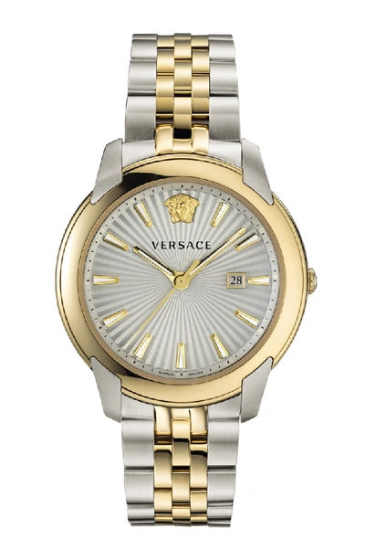 Shop Versace Urban Bracelet Watch, 42mm In Silver/ Gold