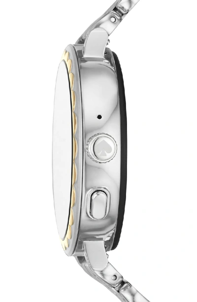 Shop Kate Spade Raven Scallop Smart Bracelet Watch, 41mm In Silver/ Gold
