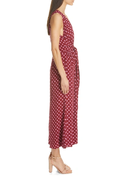 Shop Kate Spade Lia Dot Jumpsuit In Rhubarb Jam/ Peppy Pink