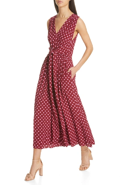 Shop Kate Spade Lia Dot Jumpsuit In Rhubarb Jam/ Peppy Pink