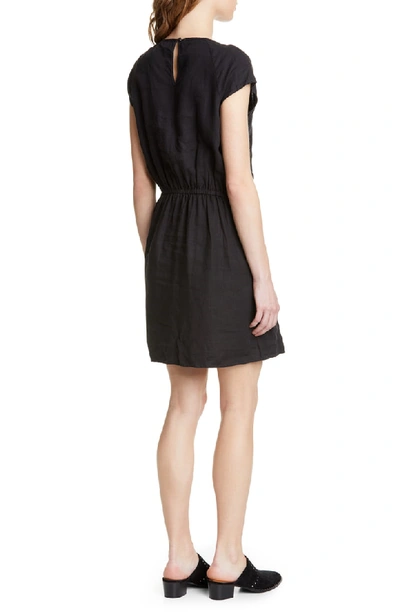 Shop Joie Adoette Linen Minidress In Caviar