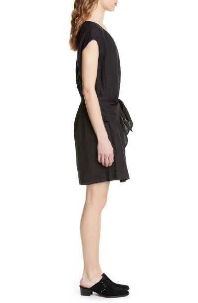 Shop Joie Adoette Linen Minidress In Caviar