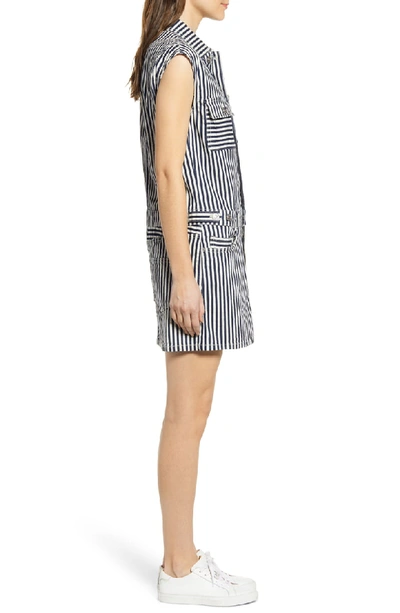 Shop Current Elliott The Sleeveless Stripe Dress In Modern Stripe