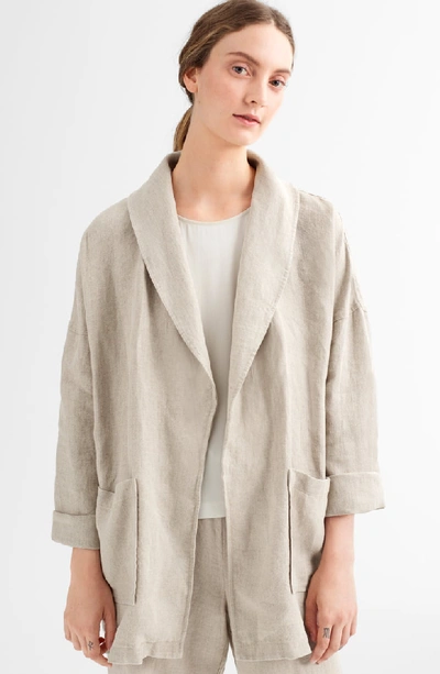 Shop Eileen Fisher Organic Linen Jacket In Undyed Natural