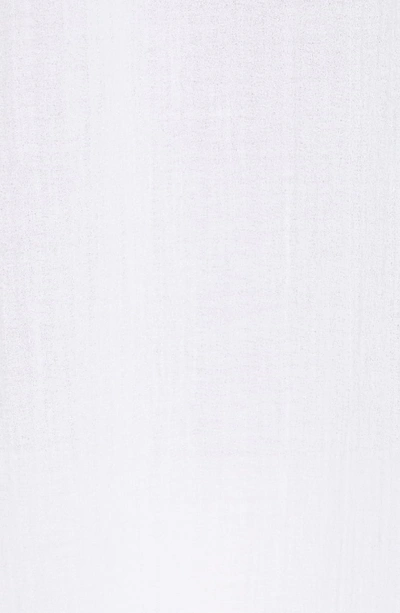 Shop Vince Seam Detail Cotton Split Neck Cotton Top In Optic White