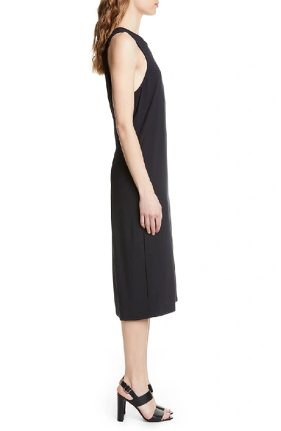 Shop Joie Mikaya Stretch Cotton Blend Tank Dress In Caviar
