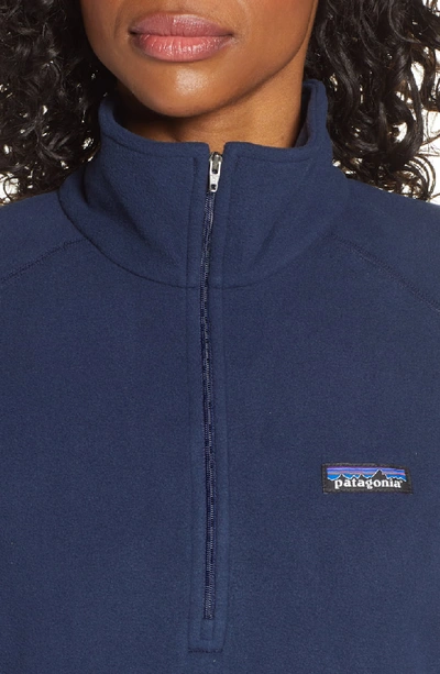 Shop Patagonia Micro D Quarter-zip Fleece Pullover In Navy Blue