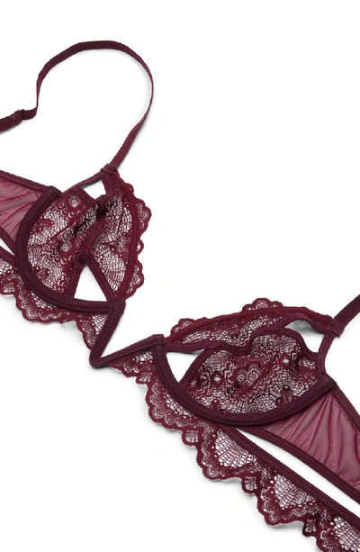 Shop Thistle & Spire Kane Cutout Lace Underwire Bra In Cherry