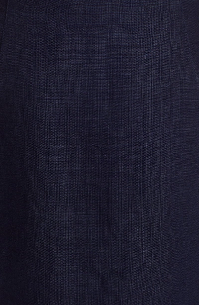 Shop Tory Burch Button Front Linen Skirt In Tory Navy