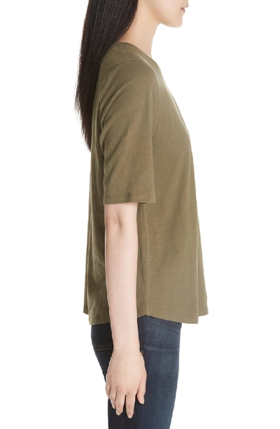 Shop Eileen Fisher Crewneck Tee In Olive