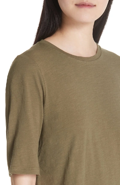 Shop Eileen Fisher Crewneck Tee In Olive