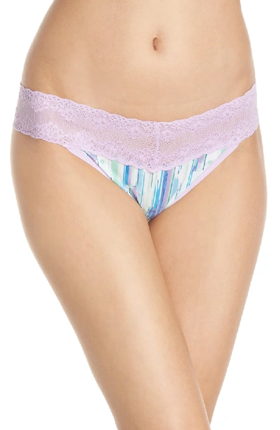 Shop Natori Bliss Perfection Thong In Cool Soco/ Light Wisteria