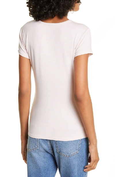 Shop Ted Baker Jacii Embellished Neck Fitted Tee In Nude Pink